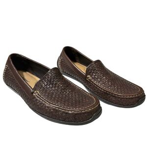 Tommy Bahama 10D Orson Venetian Driver Loafers Brown Woven Leather Preppy Casual